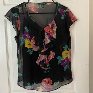 vintage 100% silk ralph lauren blouse